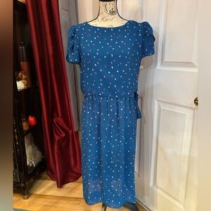 Vintage Alison Peters Floral Print Midi Dress